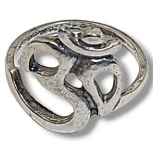 Silver‎ Tone Om Ring Size 6